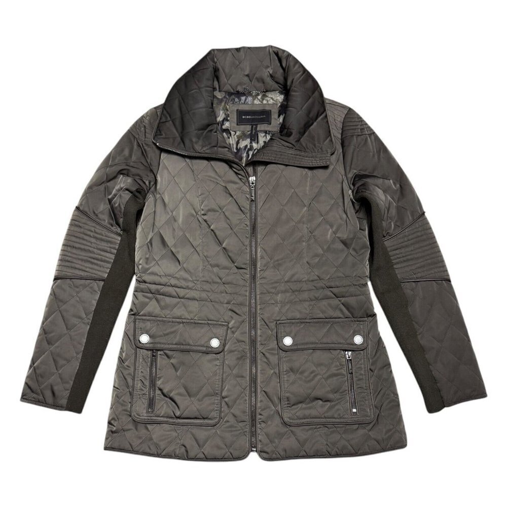 BCBG Maxazria Luxury Designer Winter Puffer Parka Coat Womens Medium